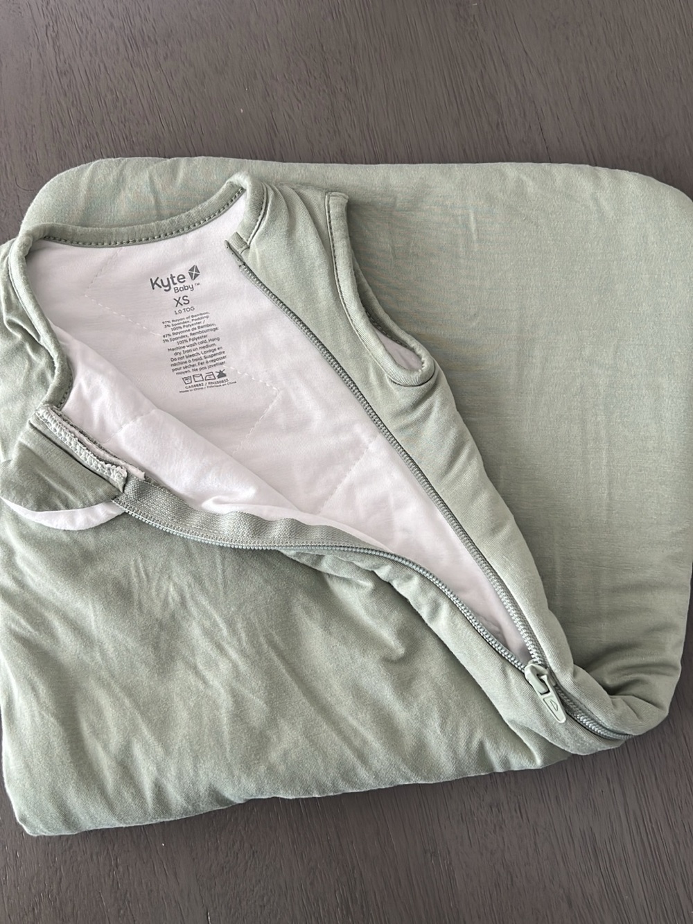 Kyte BABY thyme Sleeveless Zip Swaddle - XS